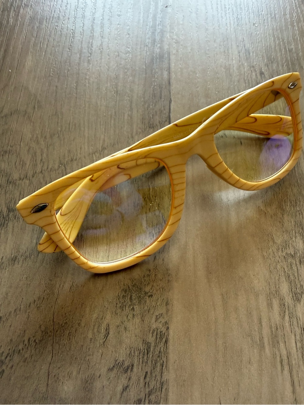 +0.50 Reading glasses Blue Light Blockers Plastic Faux Light Wood Wayfarer Style